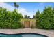 Serene backyard view featuring a refreshing pool and well-maintained landscaping and greenery at 5332 N 81St Pl, Scottsdale, AZ 85250