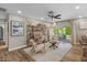 Versatile bonus room with a desk, stylish shelving, and a view of the backyard pool at 5332 N 81St Pl, Scottsdale, AZ 85250