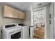 Functional laundry room with plenty of storage and a view into the updated kitchen at 5332 N 81St Pl, Scottsdale, AZ 85250