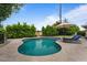 Backyard pool area with lush greenery and inviting lounge chairs, creating a serene escape at 5332 N 81St Pl, Scottsdale, AZ 85250