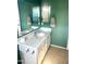 Bathroom showcases a vanity with a sink, mirror, modern fixtures, and green walls, creating a tranquil atmosphere at 1350 S Greenfield Rd # 2231, Mesa, AZ 85206