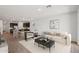 Open concept living room with a neutral color palette, a dining area, and modern furniture at 18248 W La Senda Dr, Surprise, AZ 85387