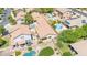 A high-angle aerial shot displays houses with private pools, well-manicured lawns, and ample outdoor living areas at 3898 E Palmer St, Gilbert, AZ 85298