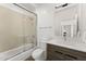 Elegant bathroom with glass shower and stylish vanity with modern lighting at 4220 N 32Nd St # 14, Phoenix, AZ 85018