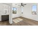 Bright bedroom with hardwood floors features ensuite bathroom and lots of natural light at 4220 N 32Nd St # 14, Phoenix, AZ 85018