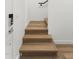 Modern staircase featuring sleek lines and light wood treads complemented by white walls at 4220 N 32Nd St # 14, Phoenix, AZ 85018