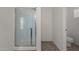 Bright bathroom featuring a walk-in shower with glass door at 4745 W Fremont Rd, Laveen, AZ 85339