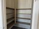 Walk-in pantry with several shelves for organized storage and wood-style flooring at 18261 W Camino De Oro --, Surprise, AZ 85387