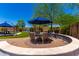 Backyard featuring an outdoor dining area with a blue umbrella and plenty of space for outdoor entertaining at 3760 W Lapenna Dr, New River, AZ 85087
