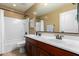 Bathroom with double vanity, tile floor, tub-shower combination at 3760 W Lapenna Dr, New River, AZ 85087