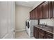 Well-equipped laundry room with modern appliances, cabinetry, and countertop space at 41809 N La Crosse Trl, Anthem, AZ 85086