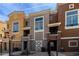 Inviting townhouse featuring colorful facade, gated entrance, and small patios for outdoor enjoyment at 22125 N 29Th Ave # 158, Phoenix, AZ 85027