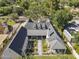 An expansive aerial view of the home showcasing multiple gabled roofs, covered outdoor dining, and lush green landscaping at 325 W Solano Dr, Phoenix, AZ 85013