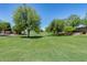 A lush green lawn surrounded by trees offers a serene open space perfect for relaxation and recreation at 363 W Bruce Ave, Gilbert, AZ 85233