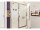 Modern bathroom features frameless glass shower and towel rack at 5707 N Kristi Ln, Litchfield Park, AZ 85340