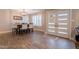 Elegant dining room featuring a modern chandelier and stylish furnishings at 603 W Keats Ave, Mesa, AZ 85210