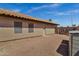 View of the backyard with a tile roof, storage, and a gravel ground cover at 1245 W Cindy St, Chandler, AZ 85224