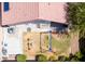 Birds eye view of the backyard with playground equipment, patio and landscaping at 6415 W Escuda Rd, Glendale, AZ 85308