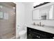Bathroom featuring new vanity, toilet, and walk in glass shower at 1208 E Tuckey Ln, Phoenix, AZ 85014