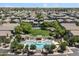 Community aerial view showcasing the lush green spaces, pool area, and well-maintained landscaping at 2401 E Rio Salado Pkwy # 1047, Tempe, AZ 85288
