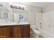 Bathroom with vanity, tub, toilet, and shower at 2401 E Rio Salado Pkwy # 1047, Tempe, AZ 85288
