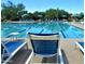 Outdoor community pool with lounge chairs, greenery, and shade umbrellas at 33317 N 71St St, Scottsdale, AZ 85266