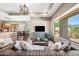 Bright living room with view to the outside, showcasing wood floors and comfortable seating at 33317 N 71St St, Scottsdale, AZ 85266