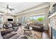 Bright living room with fireplace and seamless indoor-outdoor flow to backyard and pool at 33317 N 71St St, Scottsdale, AZ 85266