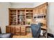 Well-lit office with custom built-in shelving, perfect for work or study at 33317 N 71St St, Scottsdale, AZ 85266