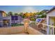 Rooftop view from balcony overlooking a pool and lush backyard at 8026 W Villa Lindo Dr, Peoria, AZ 85383