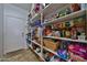 Well-stocked pantry featuring ample shelving and storage for food items, creating an organized kitchen space at 15040 W Windrose Dr, Surprise, AZ 85379