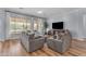 Cozy living room featuring hardwood floors, neutral tones, and ample natural light at 18199 W Buckhorn Dr, Goodyear, AZ 85338