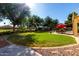 Spacious backyard featuring lush green lawn, shade trees, and a patio area for outdoor entertaining at 2004 N 125Th Ave, Avondale, AZ 85392