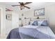 Comfortable bedroom featuring a ceiling fan, neutral walls, and decor at 25546 N 164Th Dr, Surprise, AZ 85387