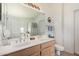 This is a well-lit bathroom with a double sink vanity and separate shower at 2963 S 83Rd St, Mesa, AZ 85212