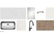 Selection of kitchen design materials including countertops, backsplash, sink and faucet at 47437 W Kenner Dr, Maricopa, AZ 85139