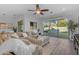 Comfortable living room with sliding glass doors provides access to a private pool and outdoor patio at 5941 S Cambridge St, Chandler, AZ 85249