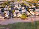 Aerial view of neighborhood showcasing the community's well-maintained streets and landscaping at 1212 S Boulder St # C, Gilbert, AZ 85296