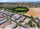 Beautiful aerial view of neighborhood near circular park area at 21352 E Domingo Rd, Queen Creek, AZ 85142