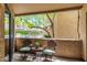 Relaxing balcony with seating and a view of the community pool at 2228 N 52Nd St # 140, Phoenix, AZ 85008