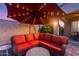 Cozy outdoor seating area under a shaded umbrella at 32359 N 129Th Dr, Peoria, AZ 85383