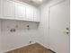 This laundry room provides plenty of storage, and a door for added privacy at 4208 E Hamblin Dr, Phoenix, AZ 85050