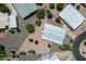 Aerial view of a residential neighborhood showcasing well-maintained homes and lush landscaping at 427 S 80Th Way, Mesa, AZ 85208