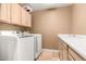 Bright laundry room with side-by-side washer and dryer, ample storage and counter space at 882 N Concord Ave, Chandler, AZ 85225