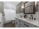 Bathroom features double vanity, marble countertops, and bathtub with shower at 14609 S 24Th Way, Phoenix, AZ 85048