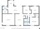 Detailed floor plan showcasing the layout of the house, including bedrooms, bathrooms, and living areas at 3444 E Paradise Dr, Phoenix, AZ 85028