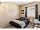 Cozy bedroom with a ceiling fan, a window, carpet, and is freshly painted at 35414 N 32Nd Dr, Phoenix, AZ 85086