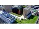 Unique aerial view of the building, showcasing green rooftop spaces and solar panels at 4808 N 24Th St # 923, Phoenix, AZ 85016