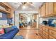 Bedroom with wooden floors, mirrored closet, and wooden drawers and cabinets at 8700 E University Dr # 1205, Mesa, AZ 85207