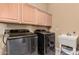 Well-lit laundry room with a utility sink and modern Samsung washer and dryer set at 10529 E Posada Ave, Mesa, AZ 85212